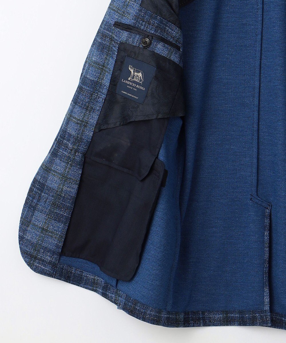 JOSEPH ABBOUD 【イタリア素材/軽量/ストレッチ】サマーツィード ジャージー プリント ジャケット 