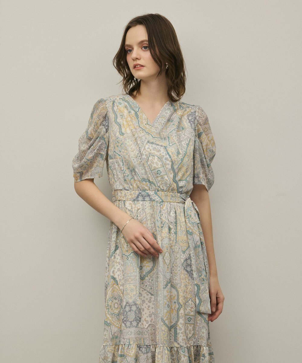 GRACE CONTINENTAL パッチワークプリントワンピース 