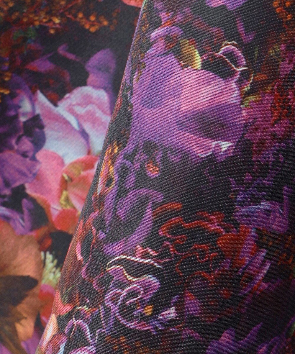 自由区 【カトリエムブーケ】フラワープリントフレアスカート 