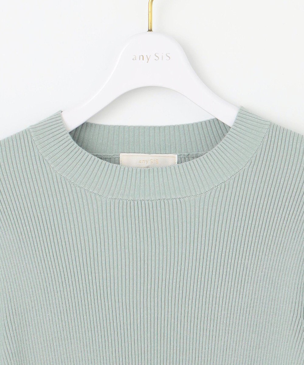 ANY SIS 【洗える】シアーディテール ニット 