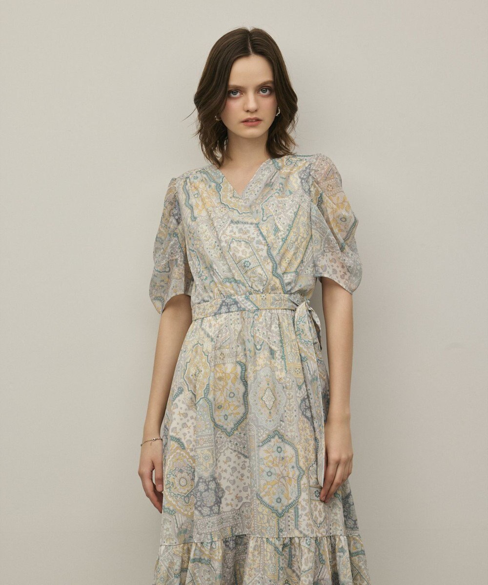 GRACE CONTINENTAL パッチワークプリントワンピース 