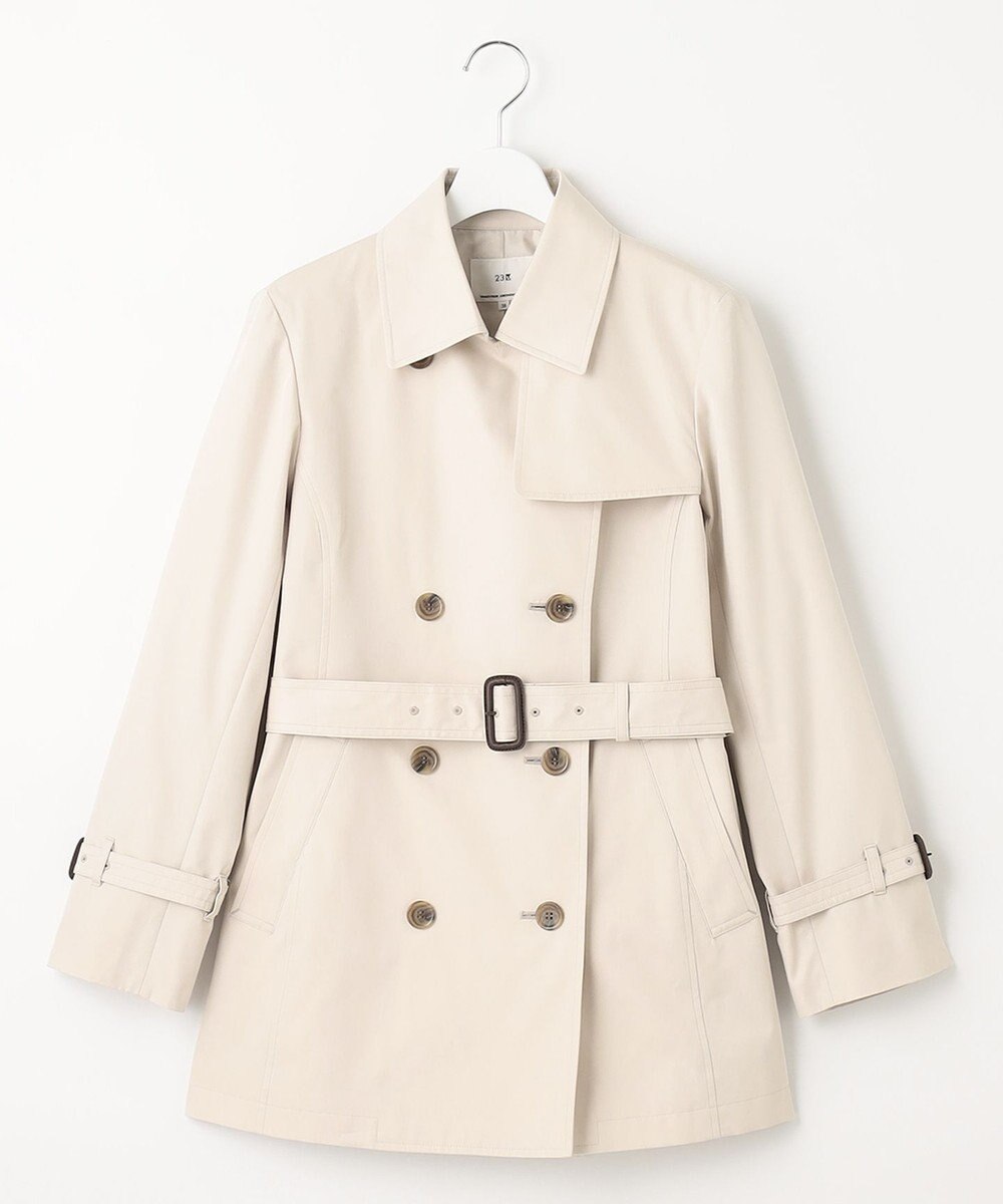 23区 コットンポリエステルギャバジン トレンチコート 