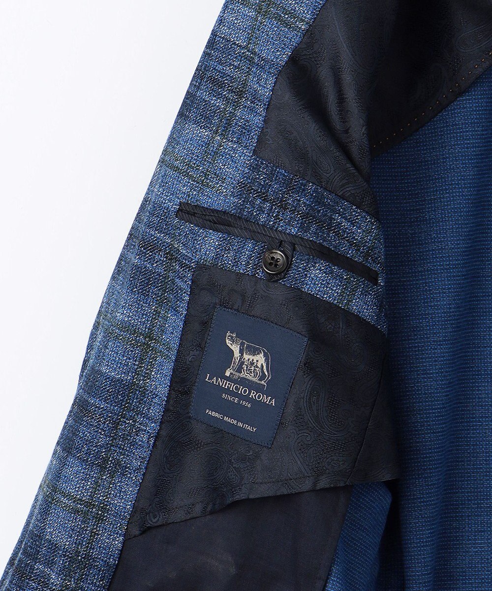 JOSEPH ABBOUD 【イタリア素材/軽量/ストレッチ】サマーツィード ジャージー プリント ジャケット 