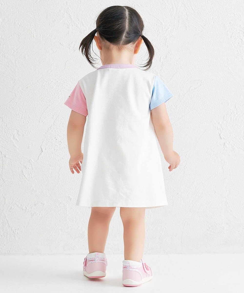 MIKI HOUSE HOT BISCUITS 【80-120cm】カラフルビーンズ フェイスプリント 半袖ワンピース 