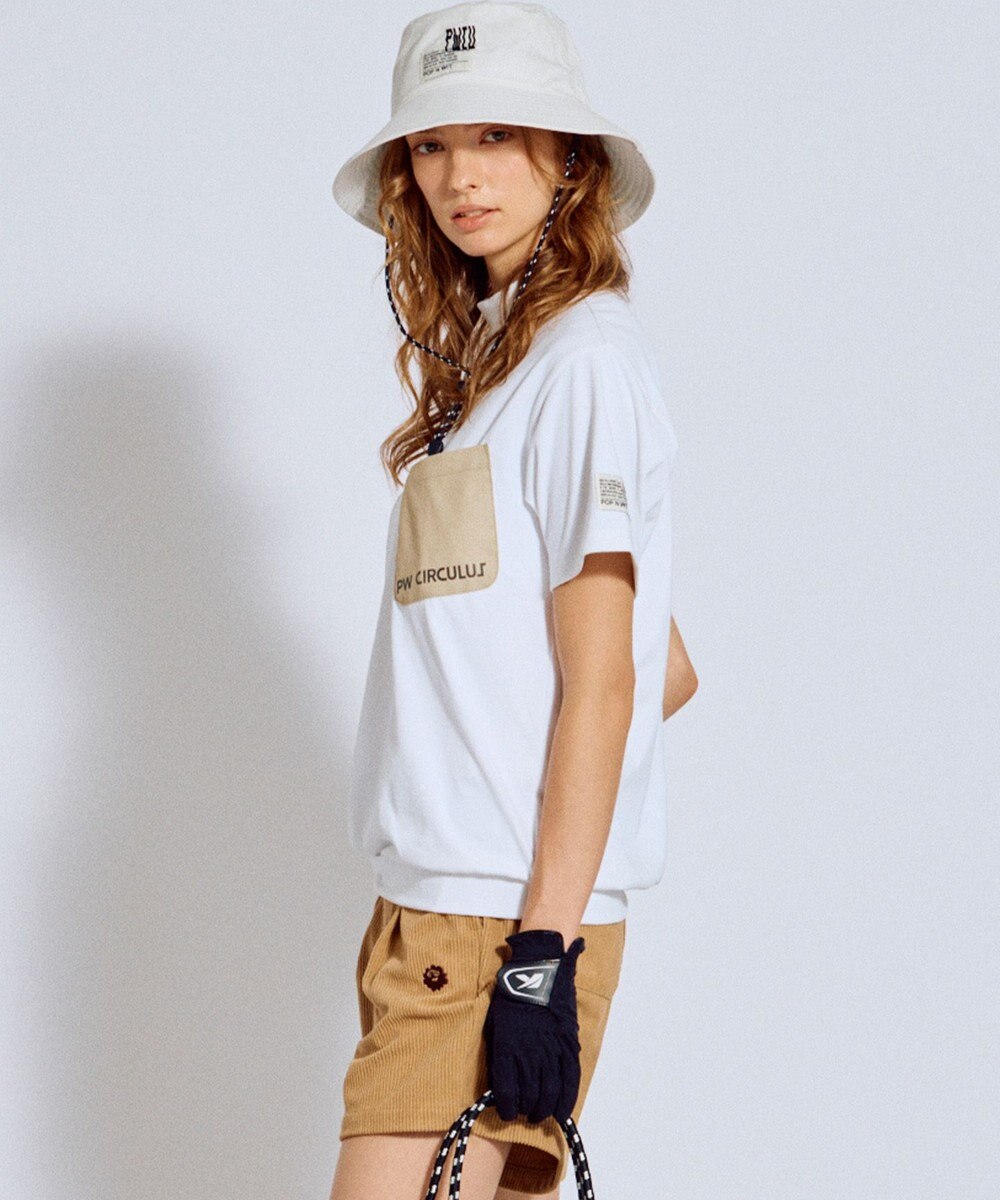 PW CIRCULUS 【吸水速乾 / UV遮蔽率99.5% UVカット / ストレッチ】【WOMEN】ポケットモックT ゴルフウェア レディース 