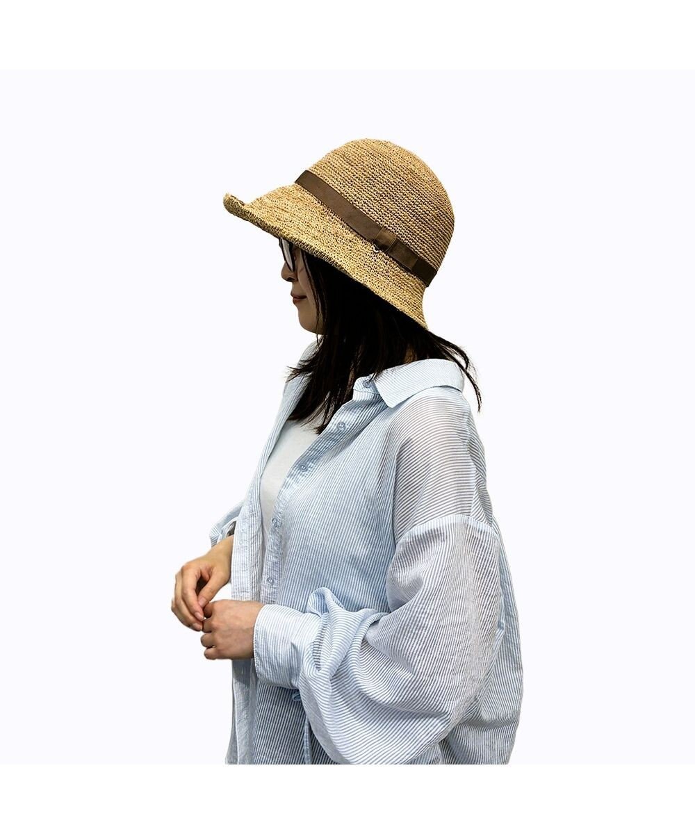 林八百吉商店 un chapeau　エッジアップラフィアハット 