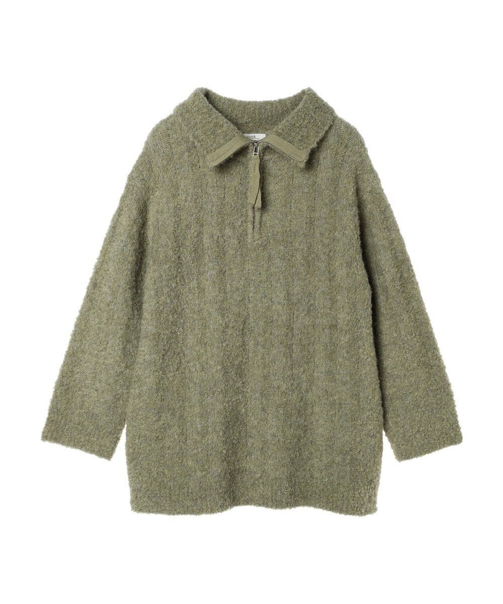 earth music&ecology ブークレハーフジップミニワンピース 