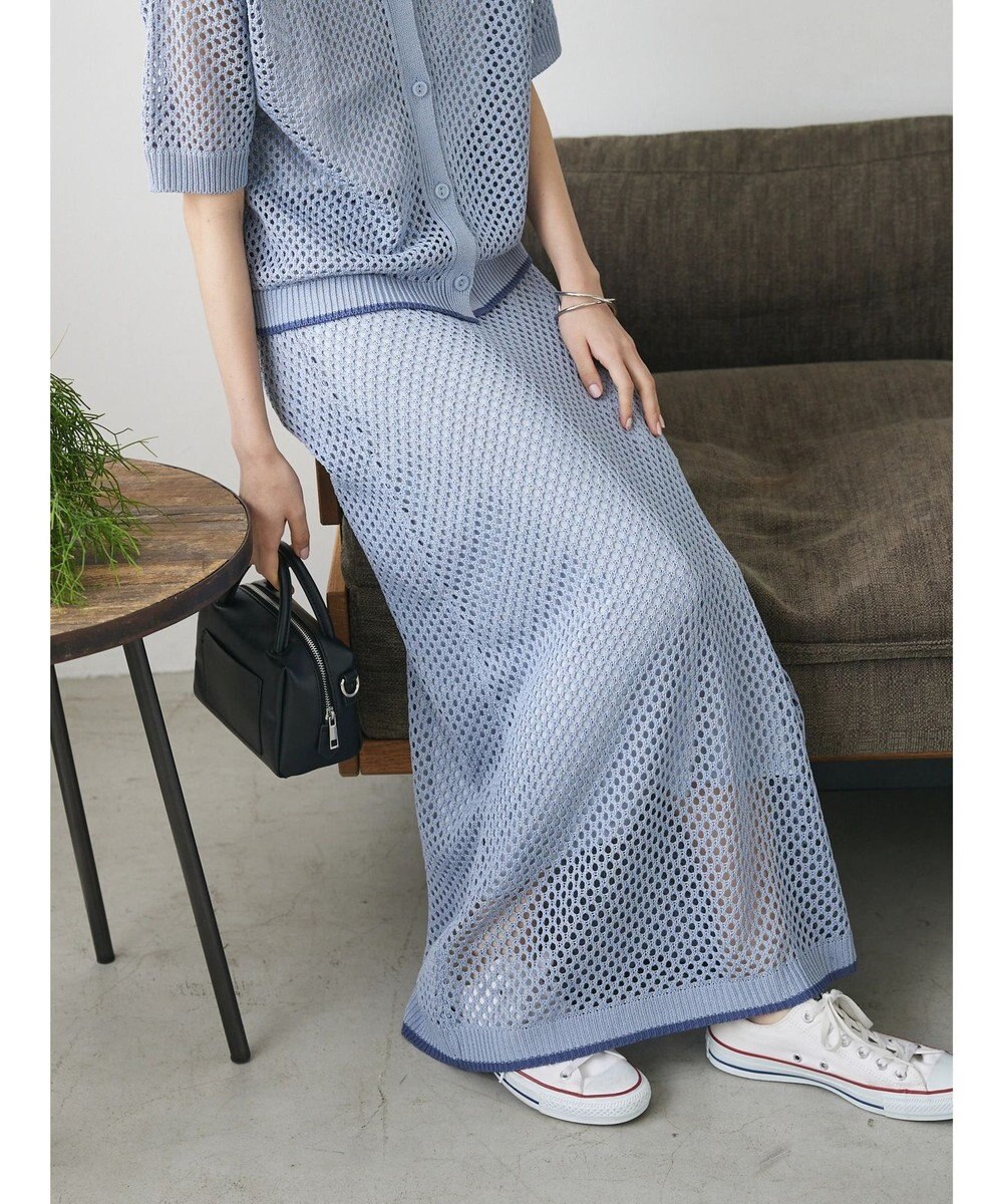 CRAFT STANDARD BOUTIQUE 配色メッシュニットスカート 