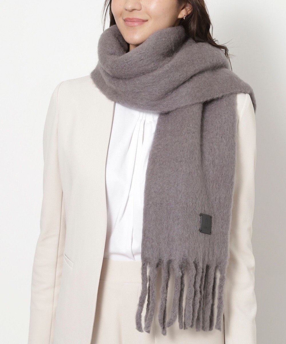 MOONBAT 【WEB限定】FURLA ウール混シャギー無地マフラー/幅40cm 