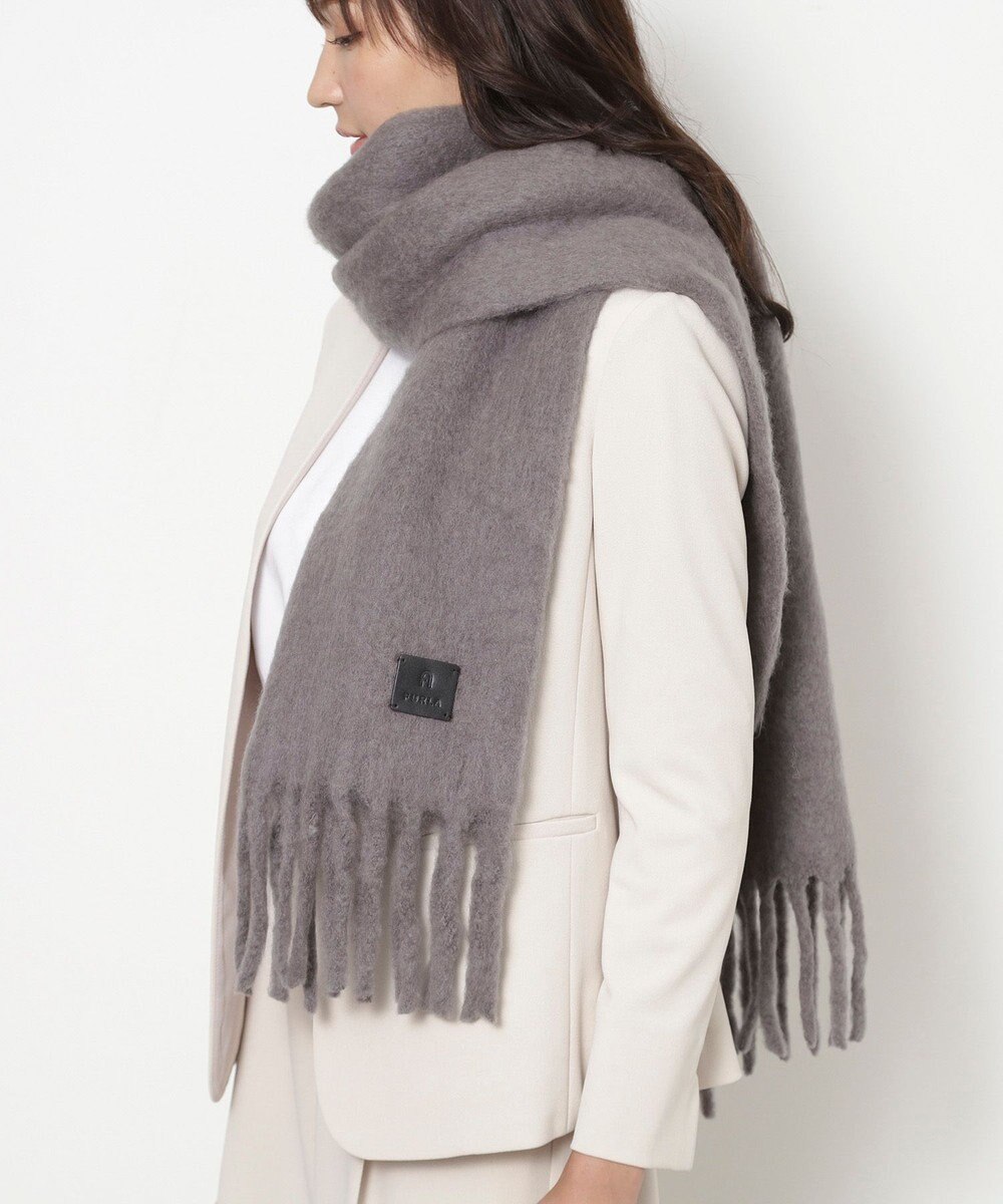 MOONBAT 【WEB限定】FURLA ウール混シャギー無地マフラー/幅40cm 