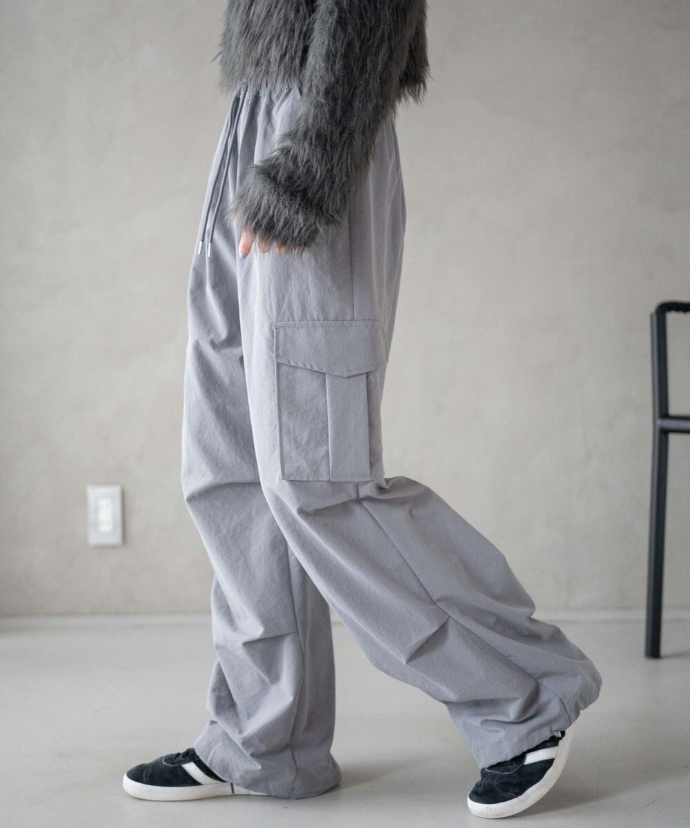 WEGO 【ウエストゴム】イージーパラシュートカーゴパンツ 