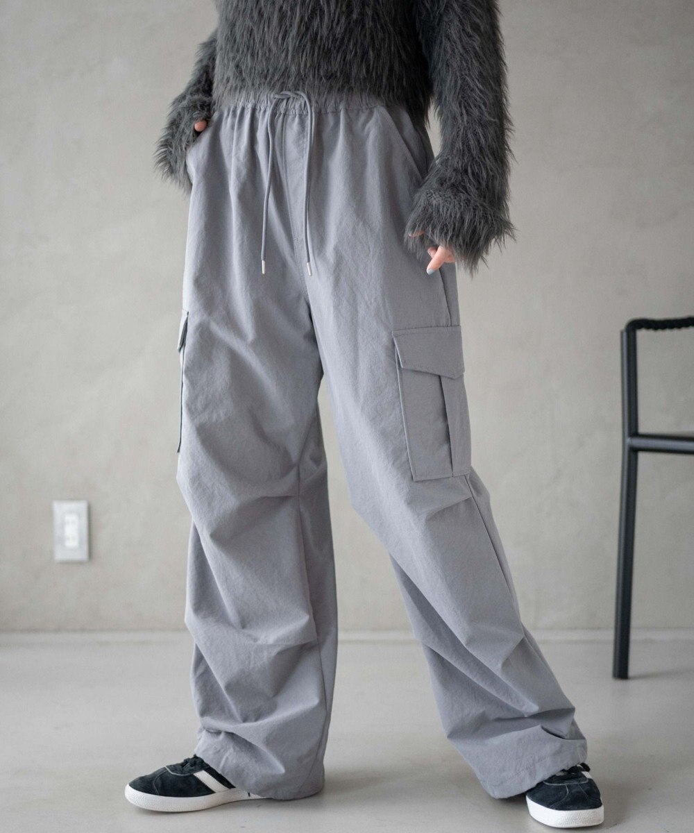 WEGO 【ウエストゴム】イージーパラシュートカーゴパンツ 