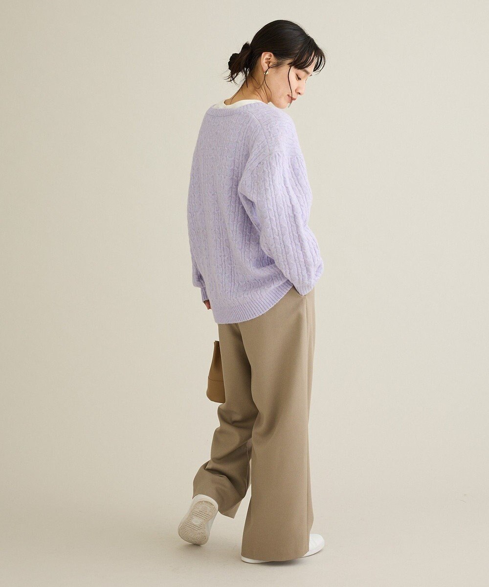 CRAFT STANDARD BOUTIQUE 起毛ケーブルVニットネックニットプルオーバー 