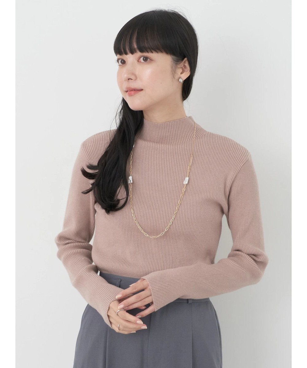 earth music&ecology ハイネックラメニットプルオーバー 