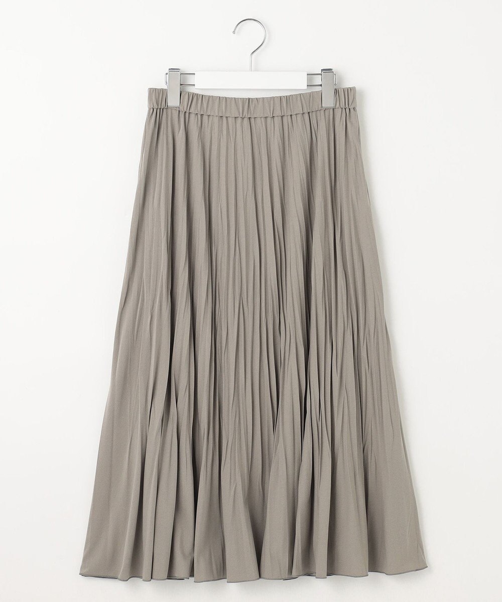 J.PRESS LADIES 【洗える】パウダリージャージー ランダムプリーツ スカート 