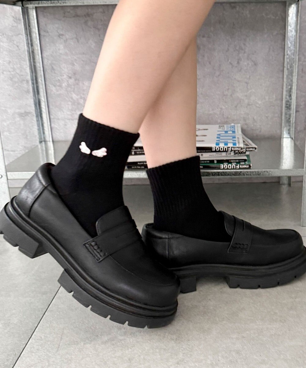 WEGO 刺繍アンクルパイルソックス 