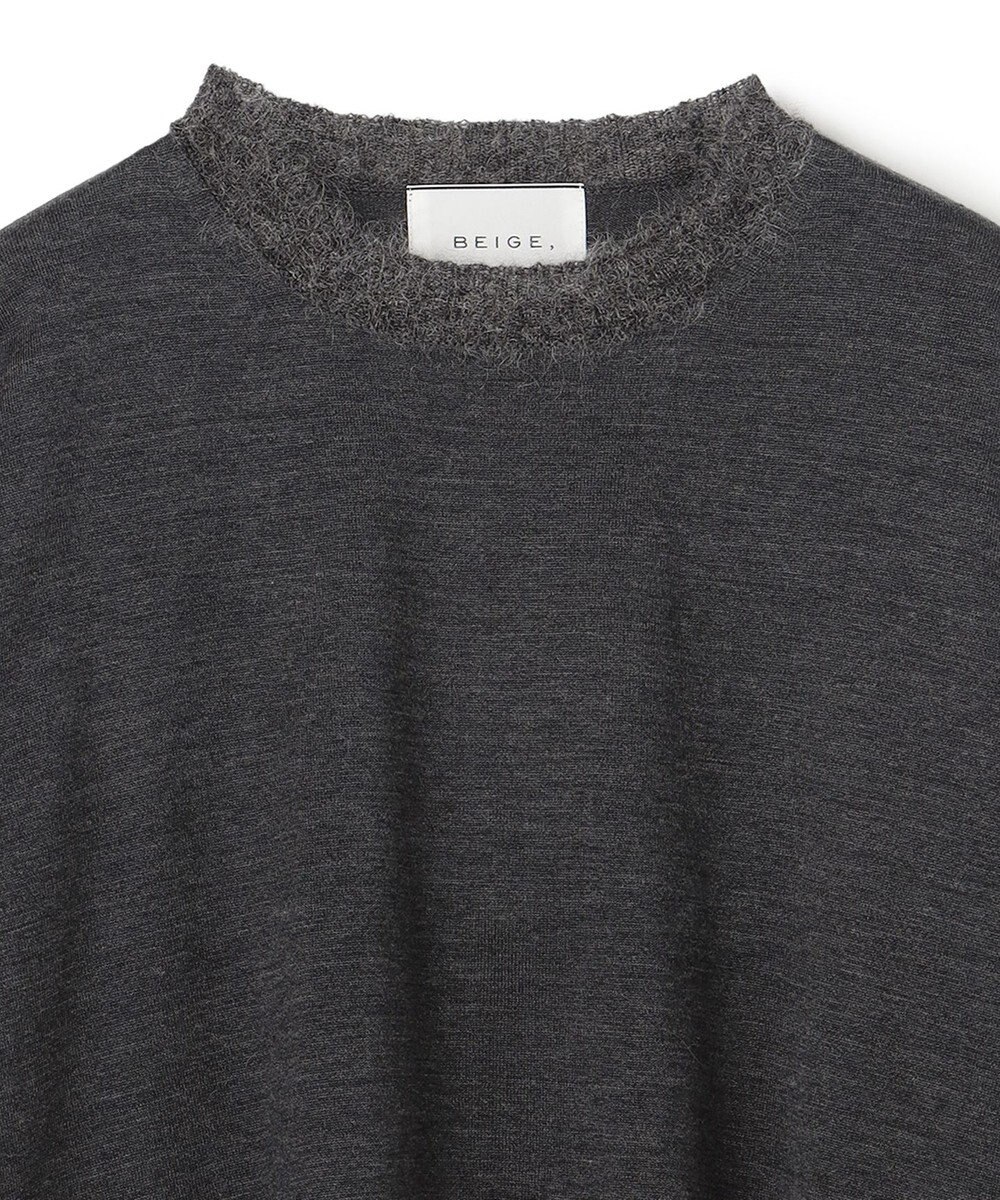 BEIGE， 【洗える】LA MONNAIE / モヘアMIXクルーネックニット 