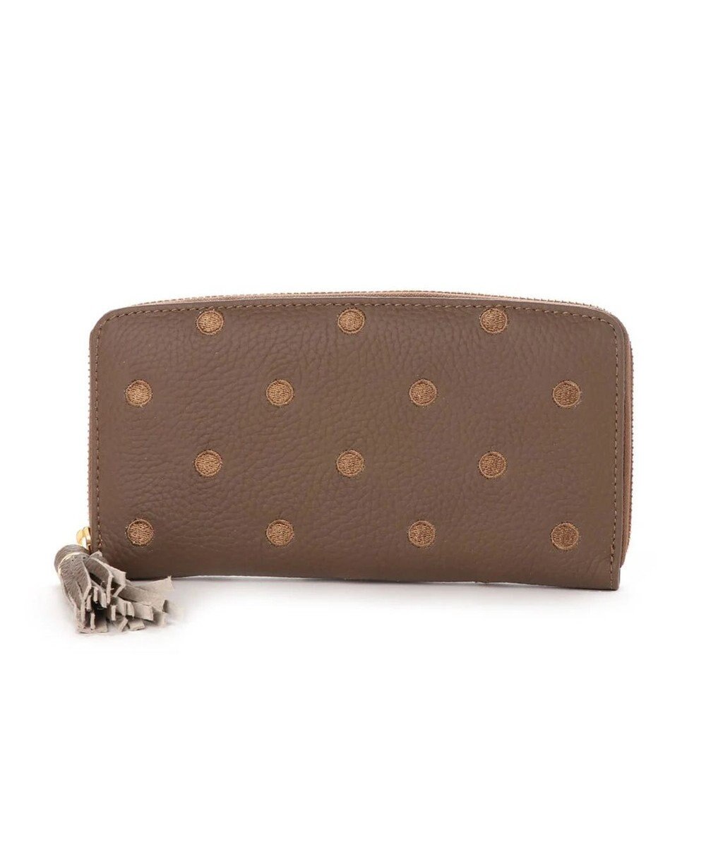 UNBILLION ペルケ perche / 牛革ドット刺繍ラウンド長財布 