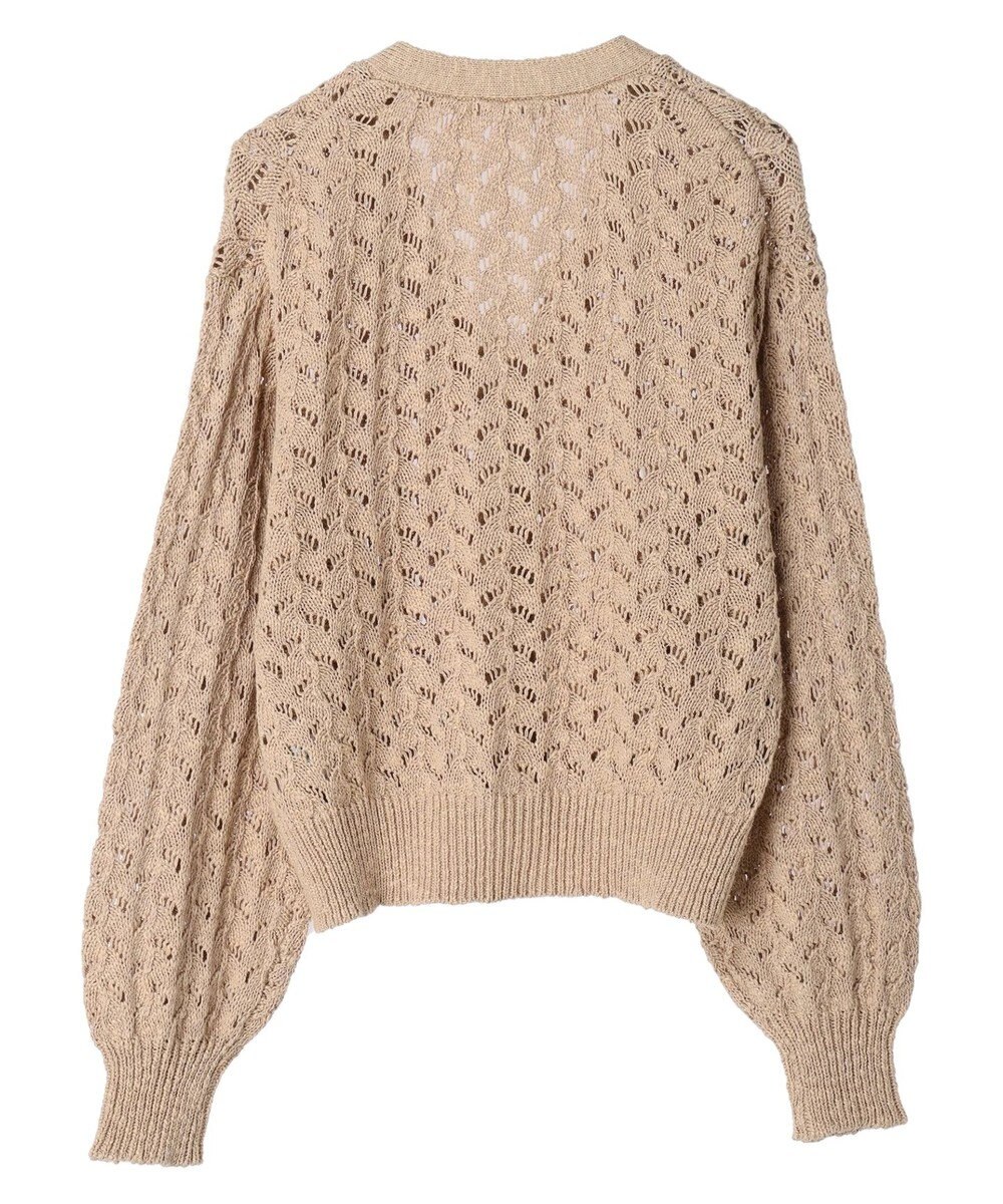 earth music&ecology スラブコットンレース編みカーディガン 