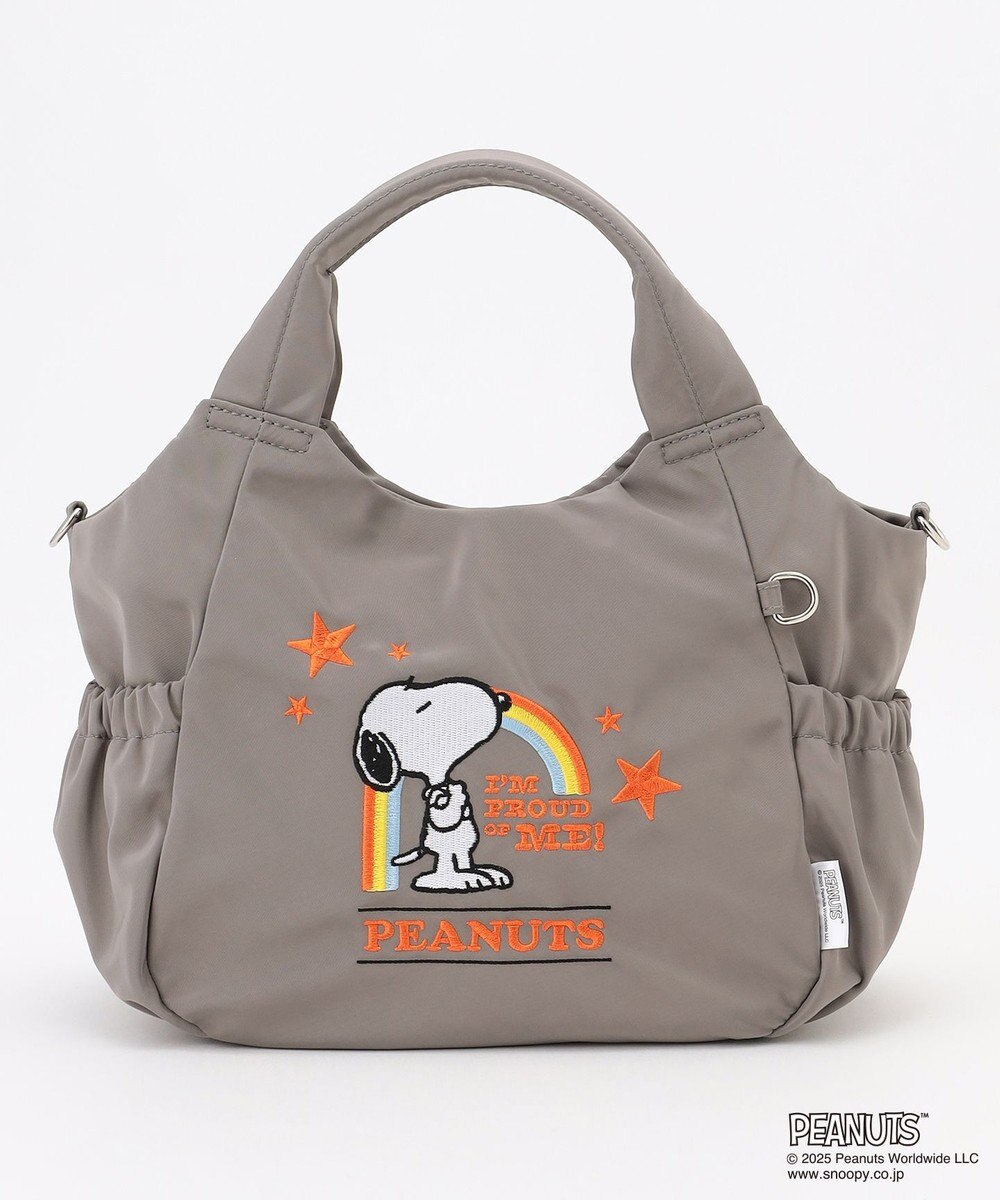 Y'SACCS SNOOPYデザイン サイドギャザー2wayトート　Sサイズ(レインボー） 