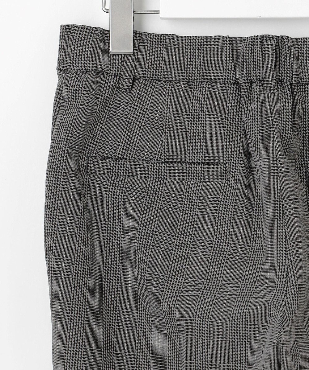 自由区 【撥水加工・洗える】TRギャバ裏起毛チェック柄テーパード パンツ 