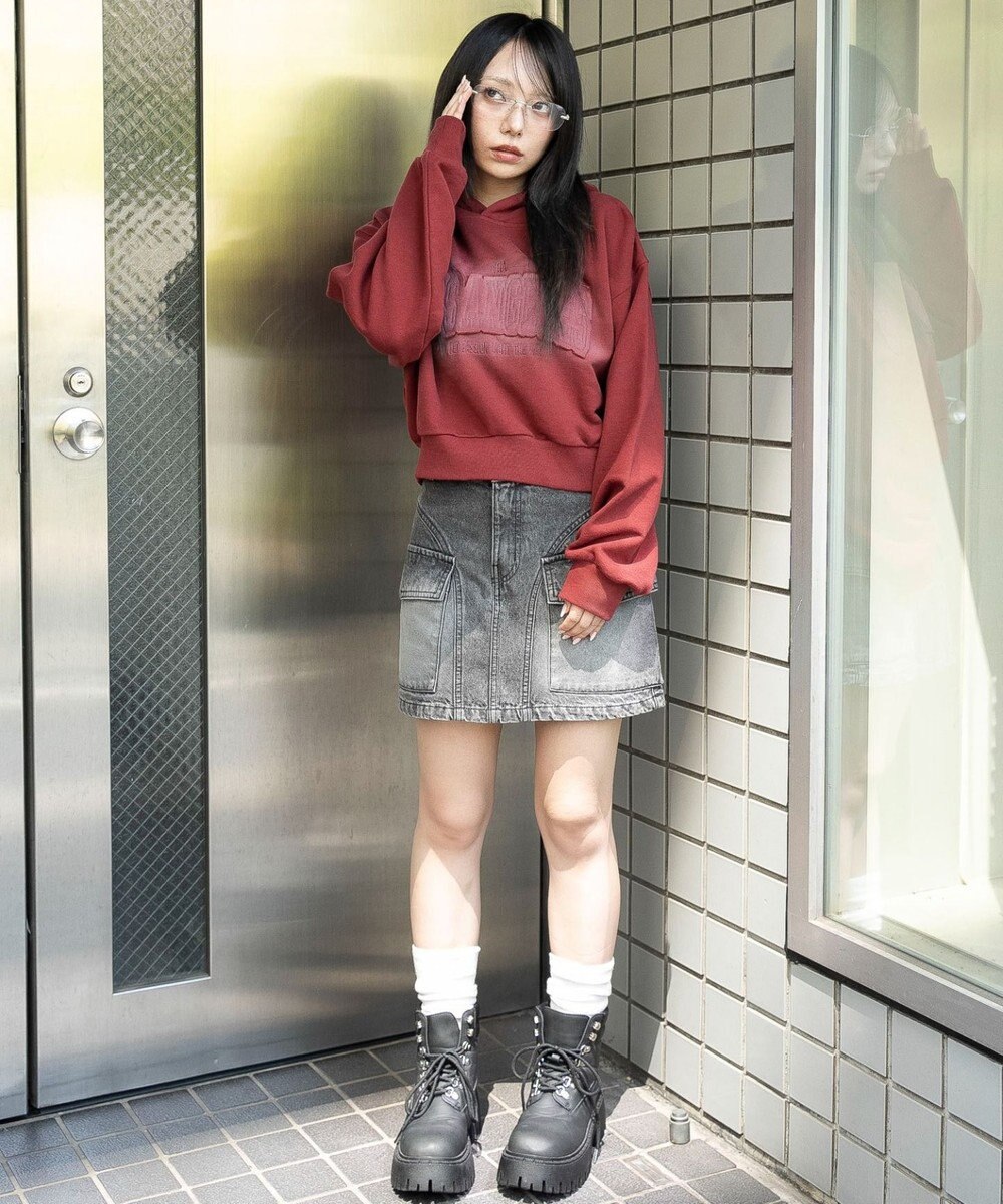 WEGO グラフィックショートパーカー 