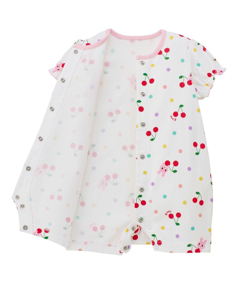 MIKI HOUSE HOT BISCUITS 【70-80cm】キャビット×さくらんぼ 総柄ショートオール 