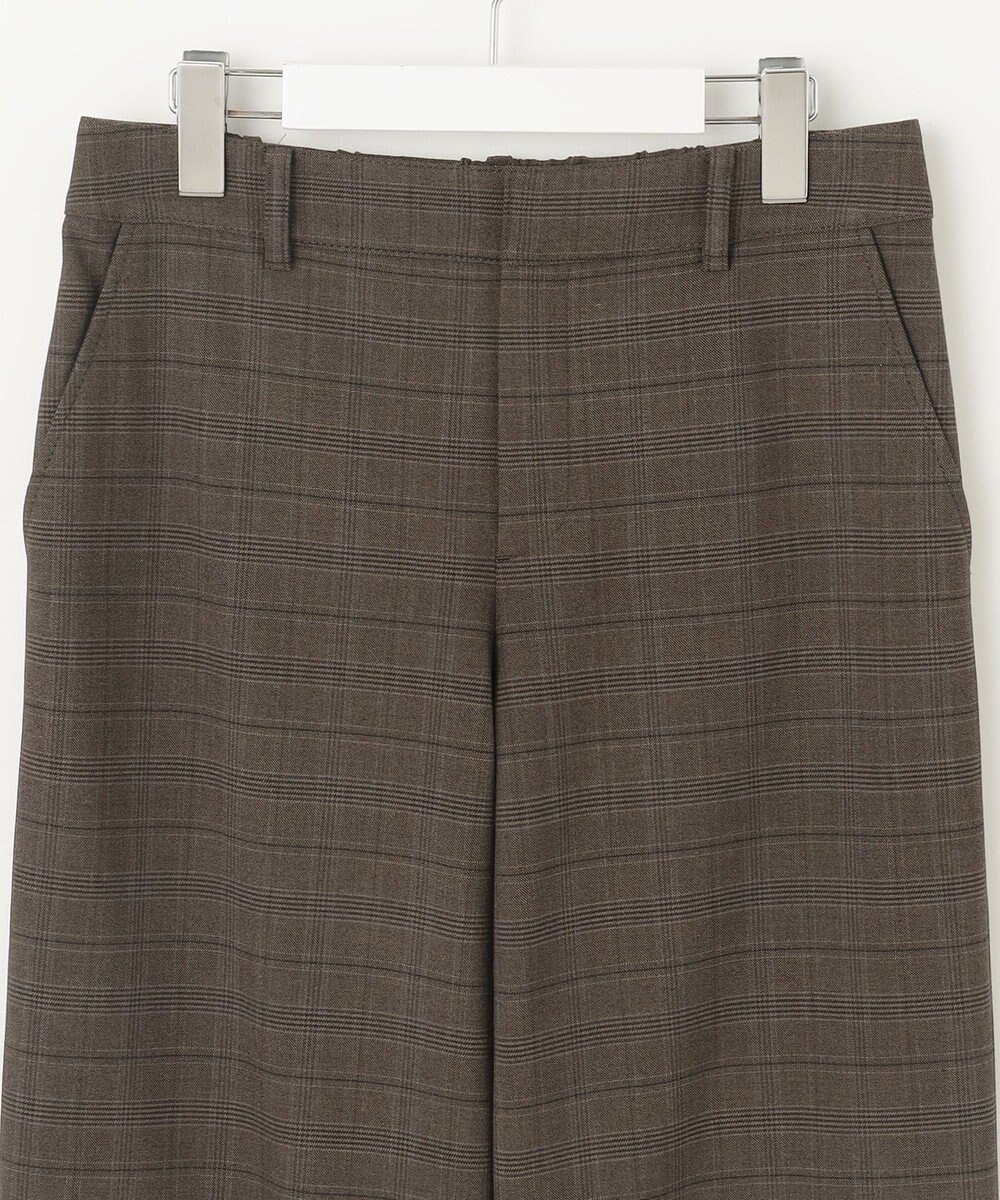 J.PRESS LADIES L 【洗える】T/Rアルガンシルクチェック ワイド パンツ 