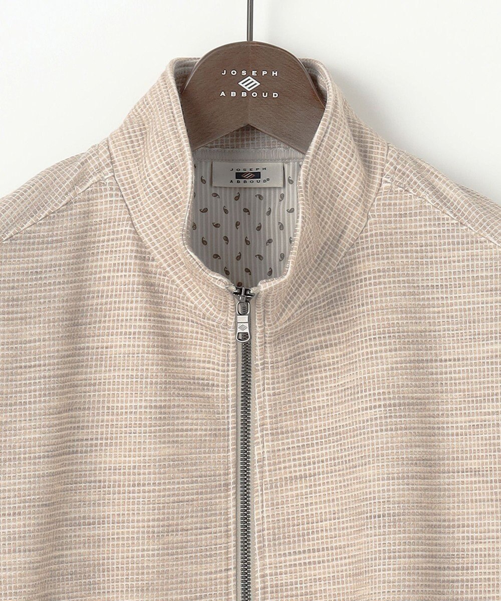 JOSEPH ABBOUD 【ストレッチ/ソフト/洗える/JAPANファブリック】ウールブロックピケ スタンドジップ アウター 