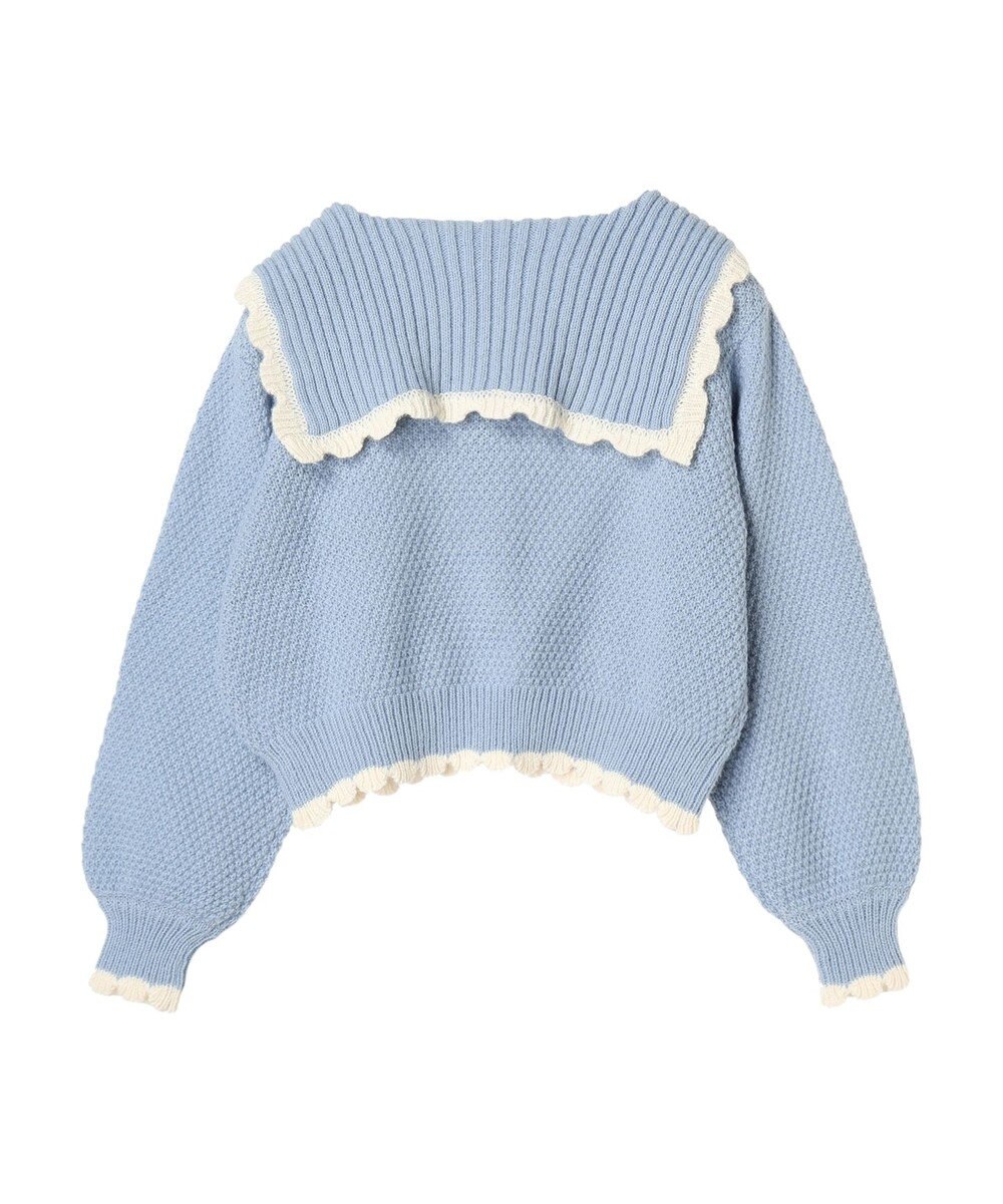 earth music&ecology フリルカラーカーディガン 