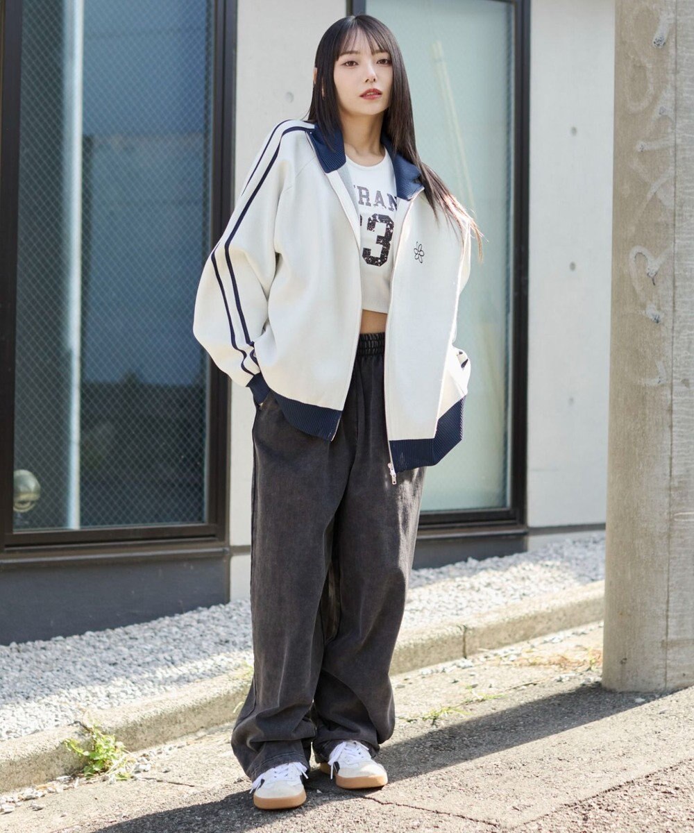 WEGO 【ユニセックス着用ITEM】ライントラックニットジャケット 