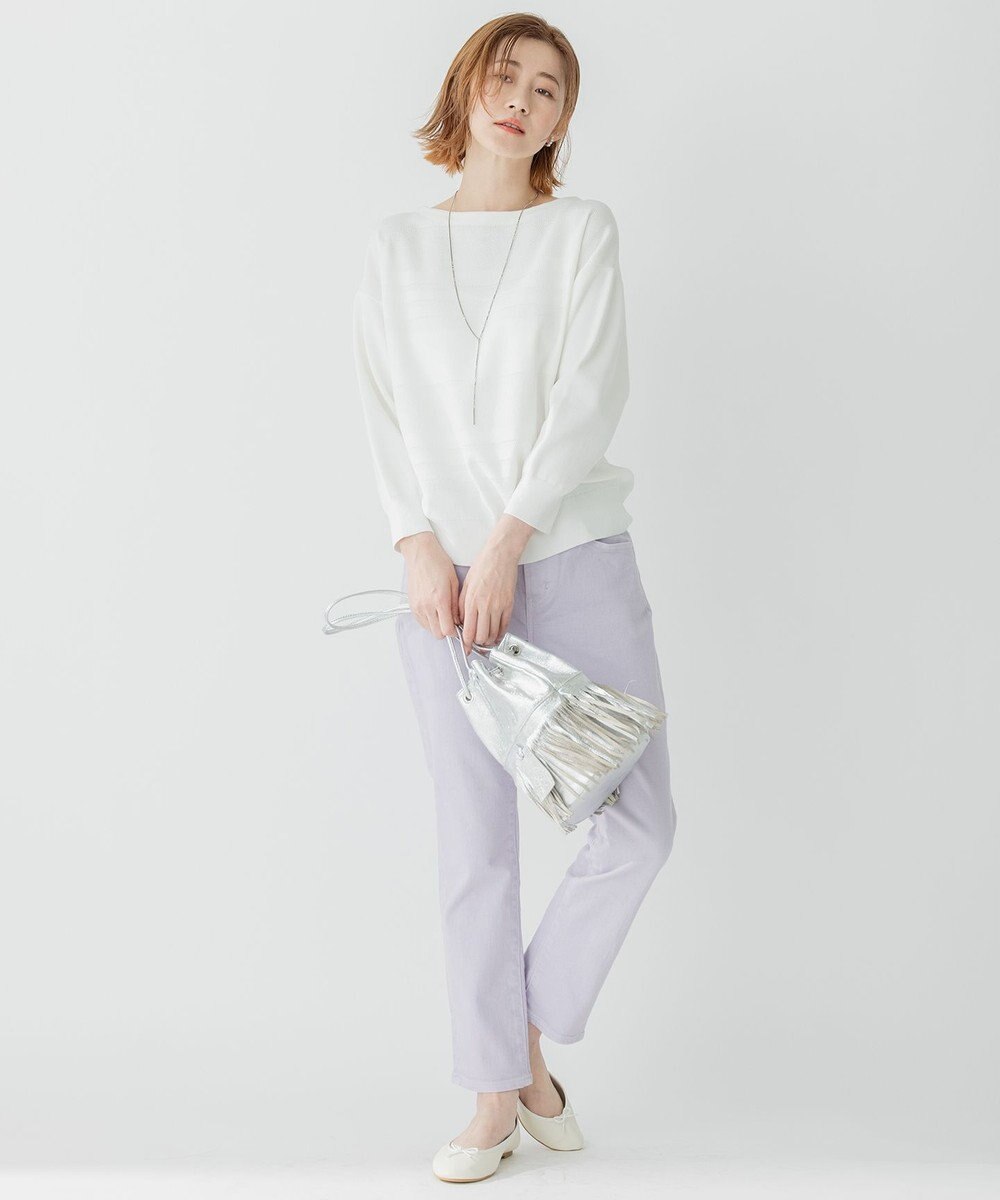 23区 【洗える】ラスターコットンポリエステル ニット 