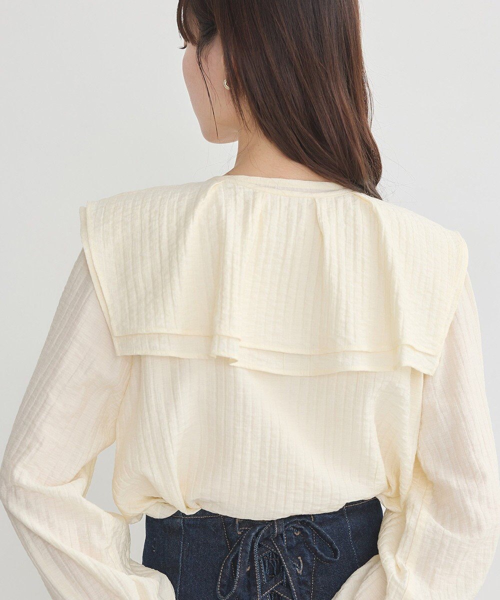 earth music&ecology ２ＷＡＹスクエアラッフルカラーブラウス 