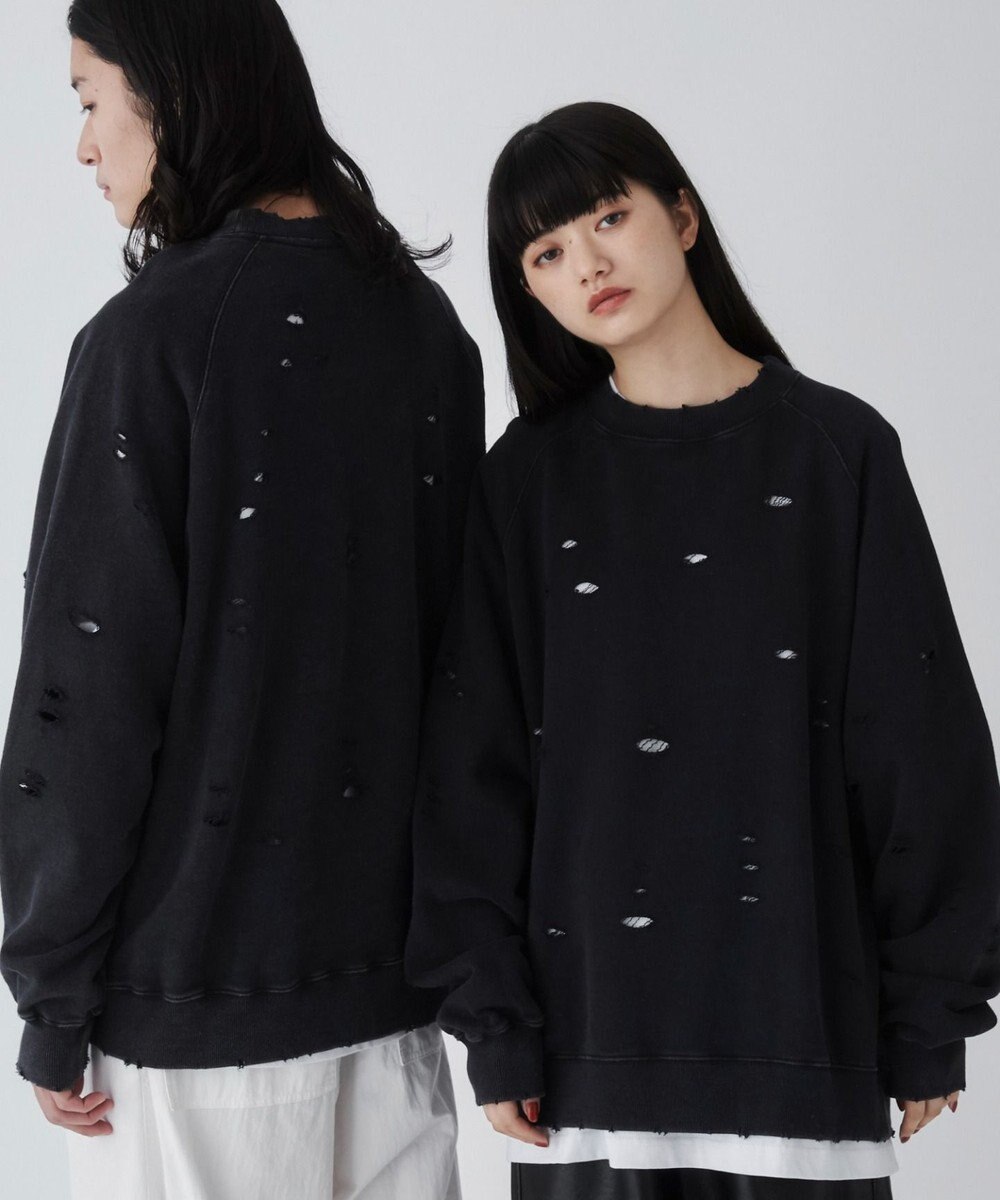 WEGO ダメージプルオーバースウェット 