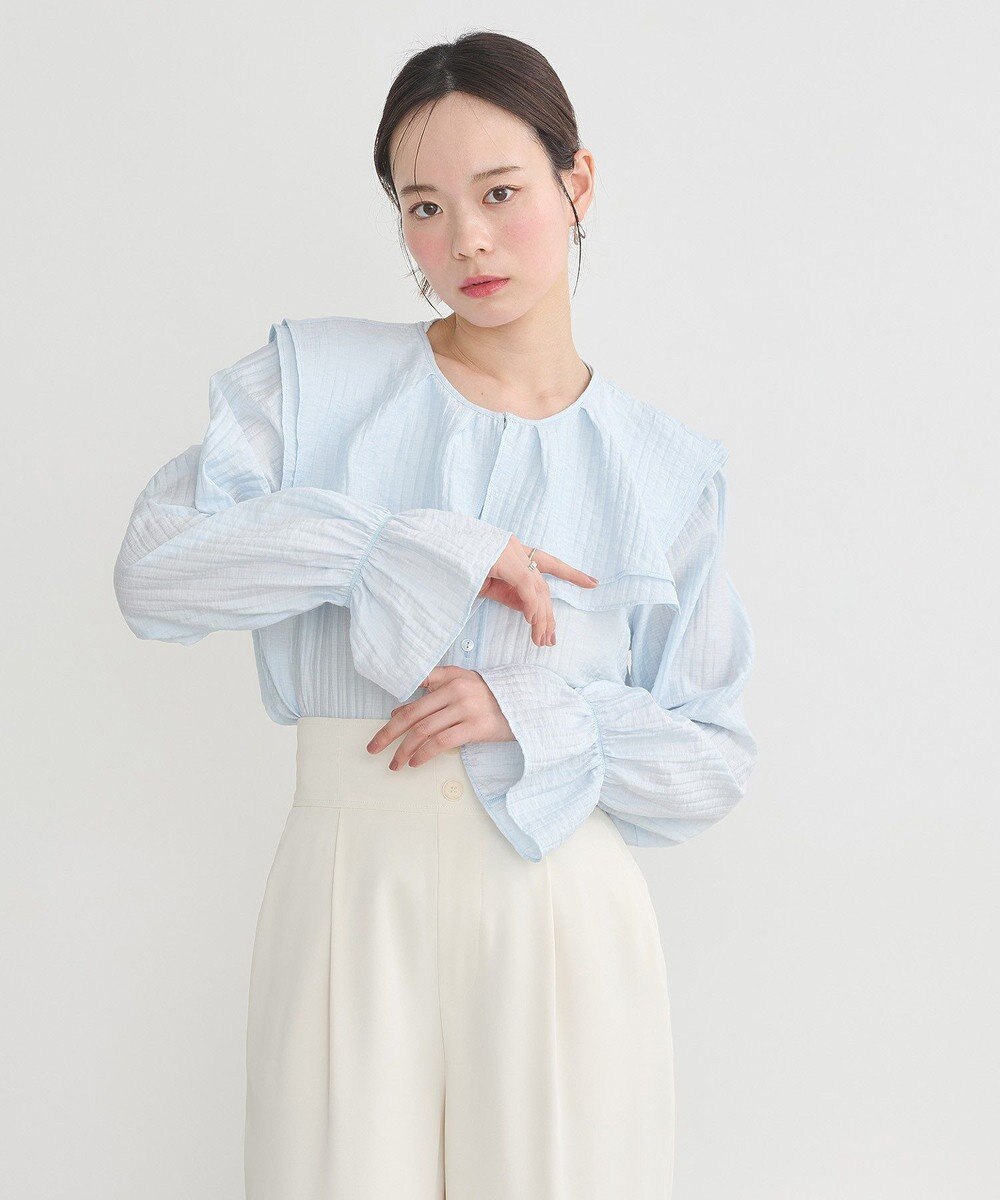 earth music&ecology ２ＷＡＹスクエアラッフルカラーブラウス 