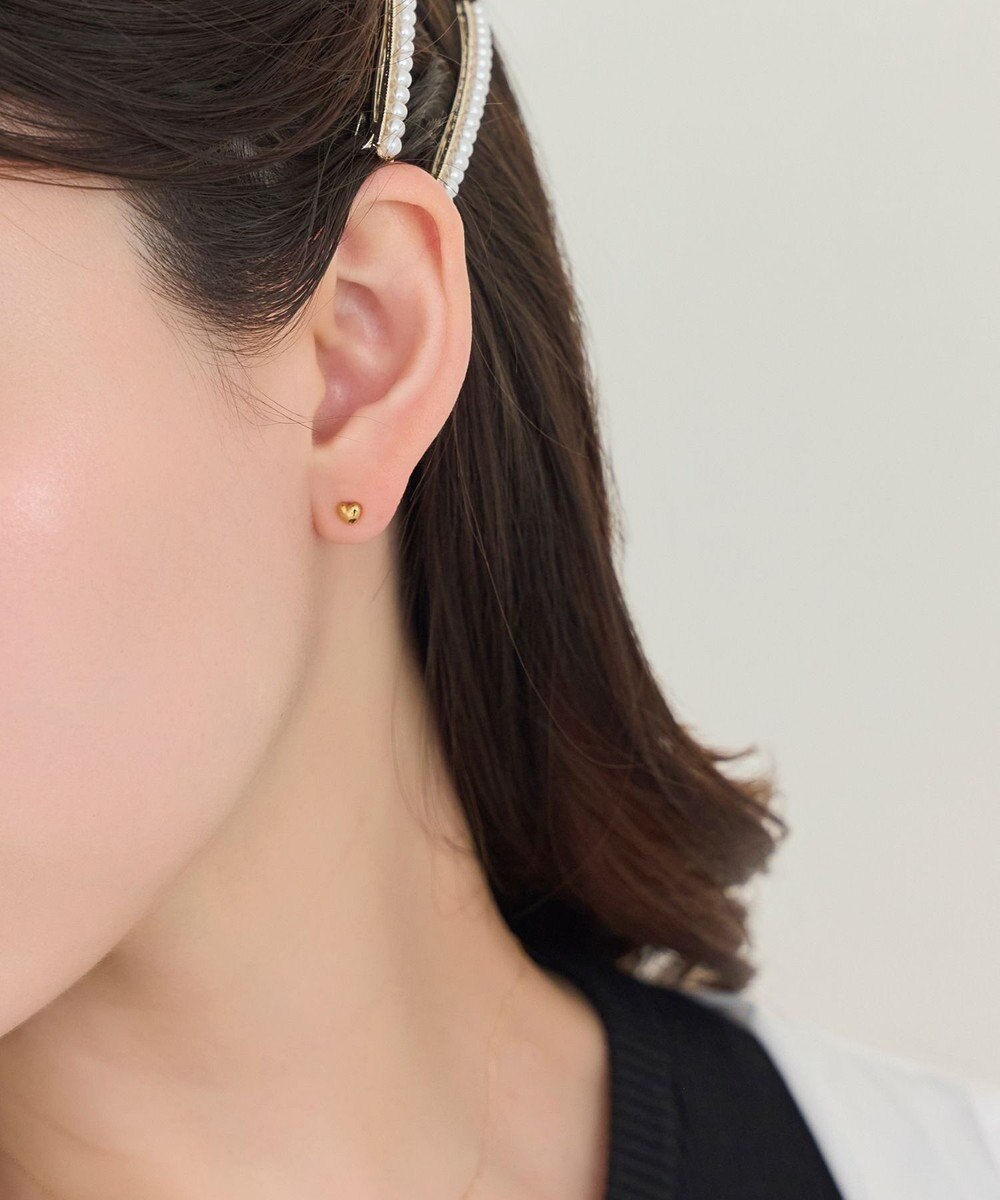 Phoebe 【金属アレルギー対応】パフィーハートピアス　ゴールド/サージカルステンレス 