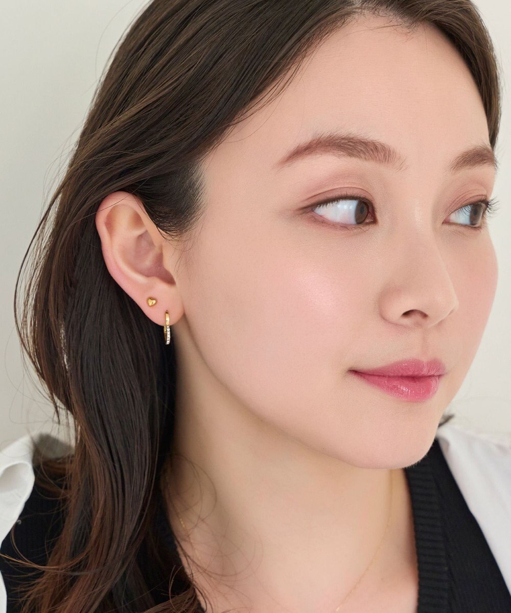 Phoebe 【金属アレルギー対応】パフィーハートピアス　ゴールド/サージカルステンレス 