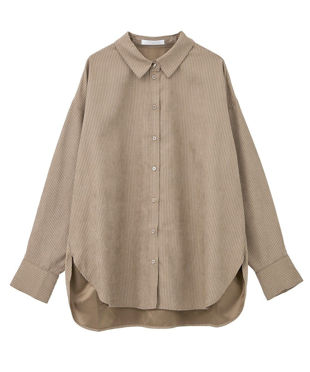 Green Parks シルキータッチストライプシャツ 