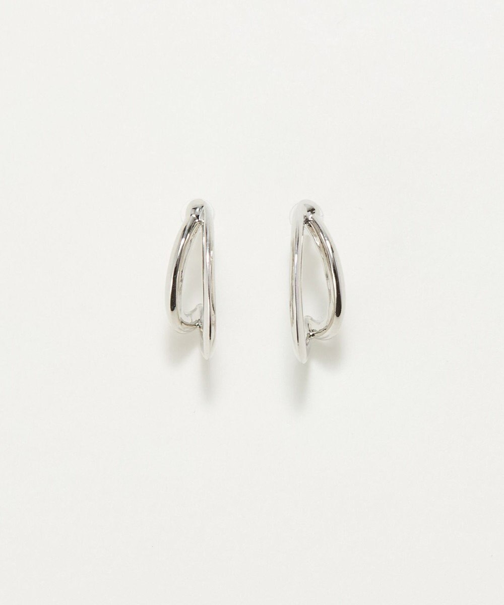 Phoebe 〈アレルギー対応〉ベーシックダブルフープセラミックピアス　シルバー 