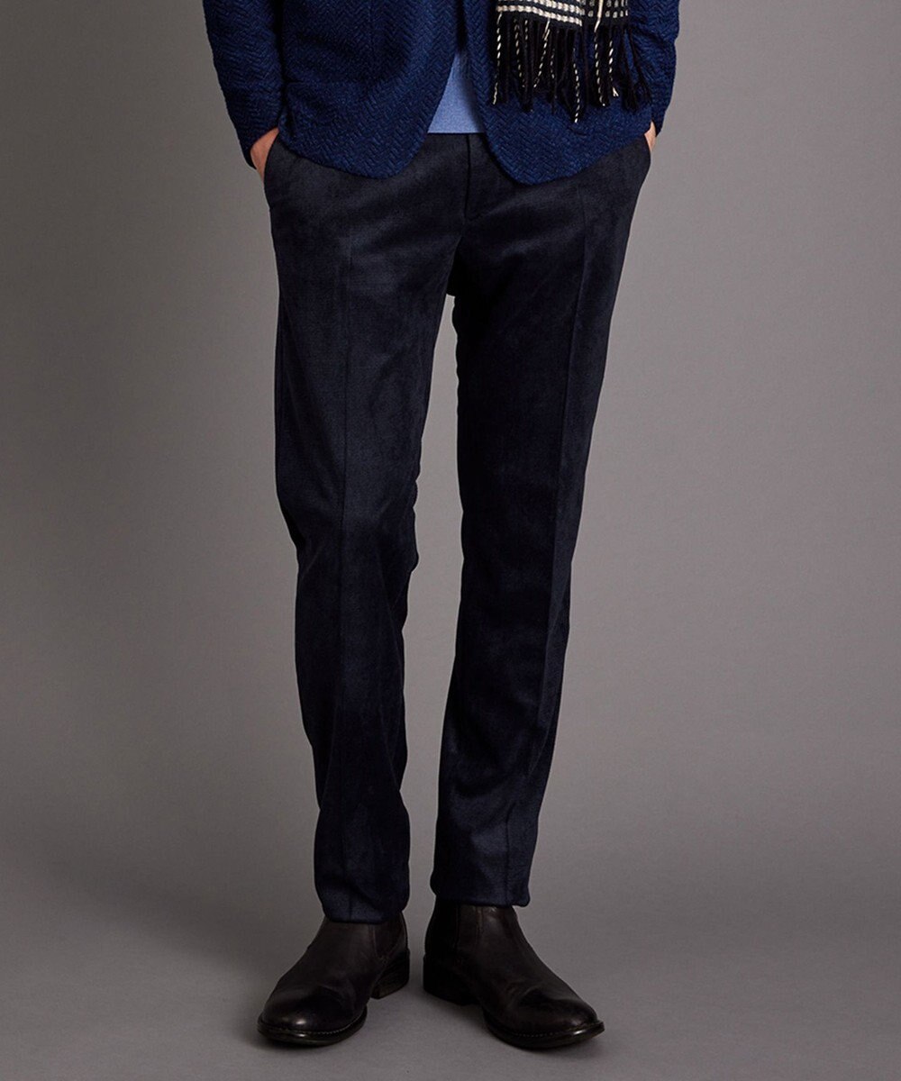 JOSEPH ABBOUD 【軽量】ブロックベロア ストレッチ パンツ 