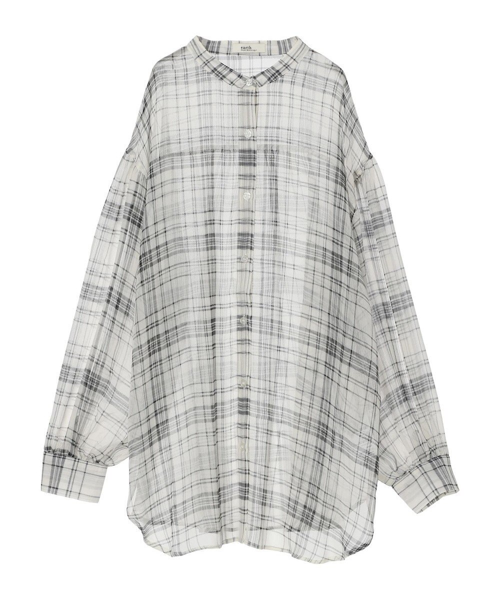 earth music&ecology シアーチェックシャツ 