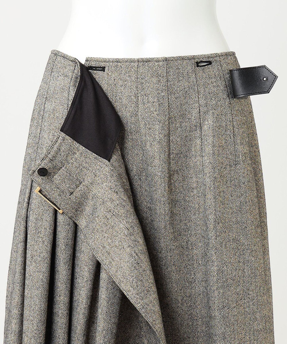 23区 【R(アール)】ウールラメ タックラップスカート 