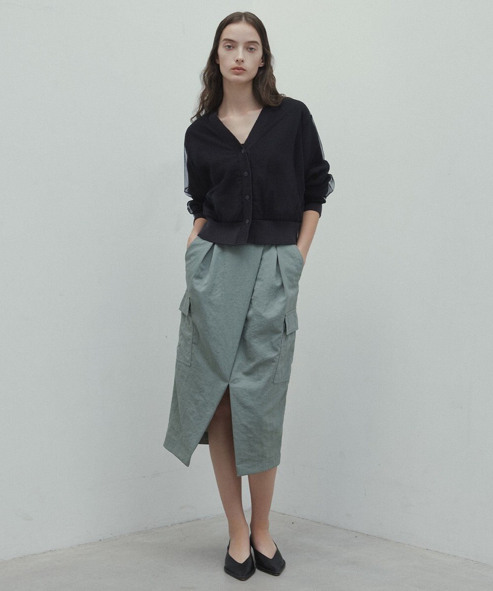 BEIGE， 【洗える・GISELe 4月号掲載】MYRTLE / チュールレイヤードカーディガン 