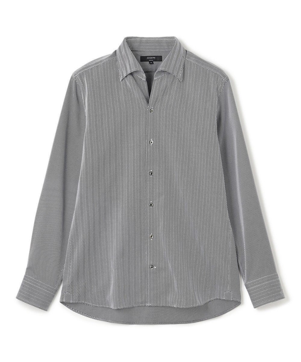 JOSEPH HOMME ツイルへリンボンクレイジー　イタリアンカラードレスシャツ 