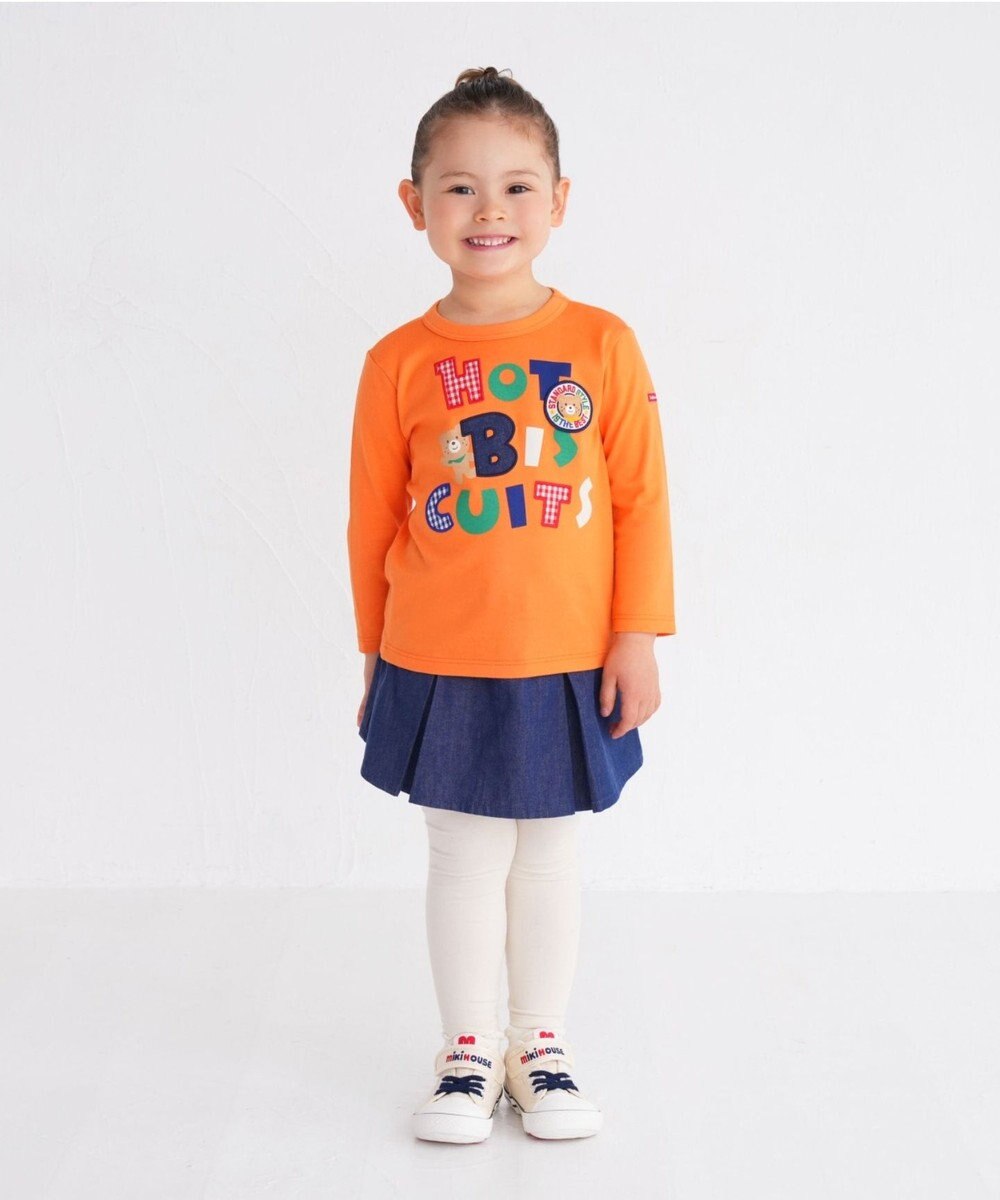 MIKI HOUSE HOT BISCUITS 【80-120cm】 カラフルロゴ 長袖Tシャツ 