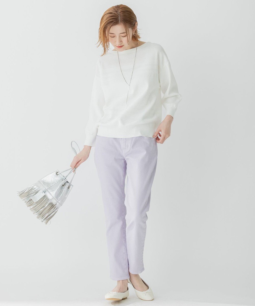 23区 【洗える】ラスターコットンポリエステル ニット 