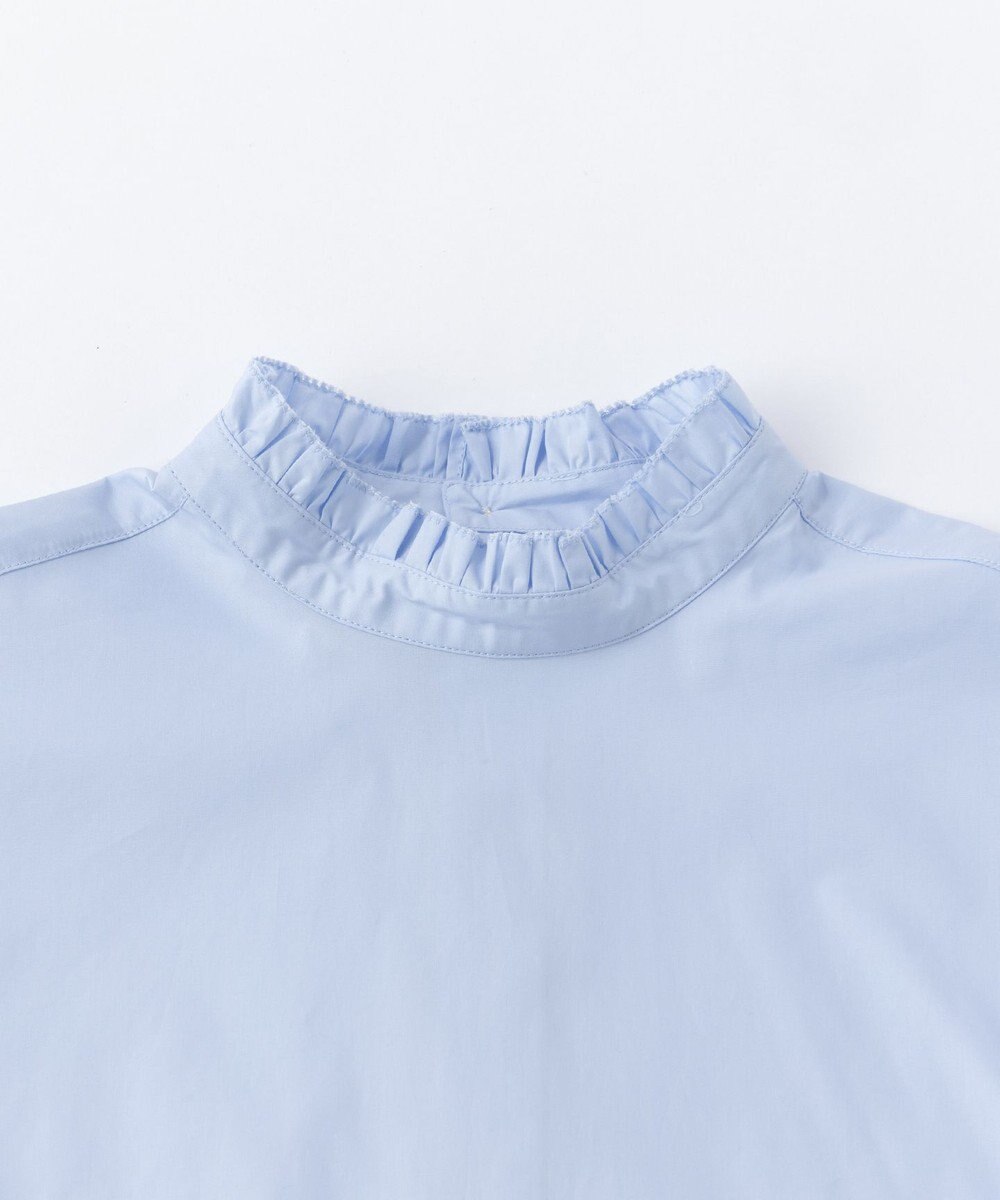 UNFILO イージーケア フリルネック シャツ 