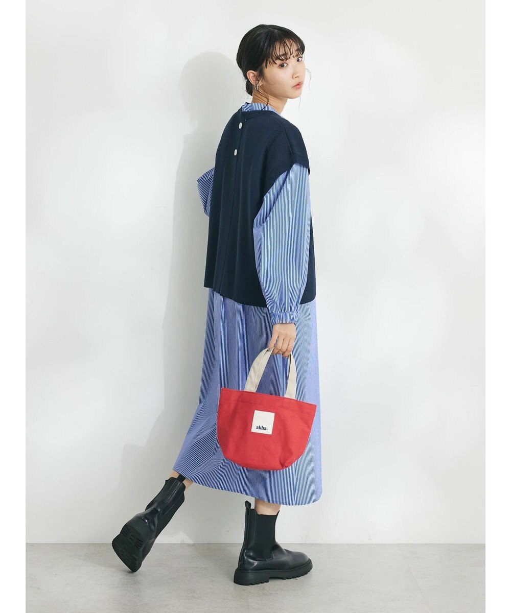 CRAFT STANDARD BOUTIQUE 【洗える】ニットベスト+シャツワンピース-SET 