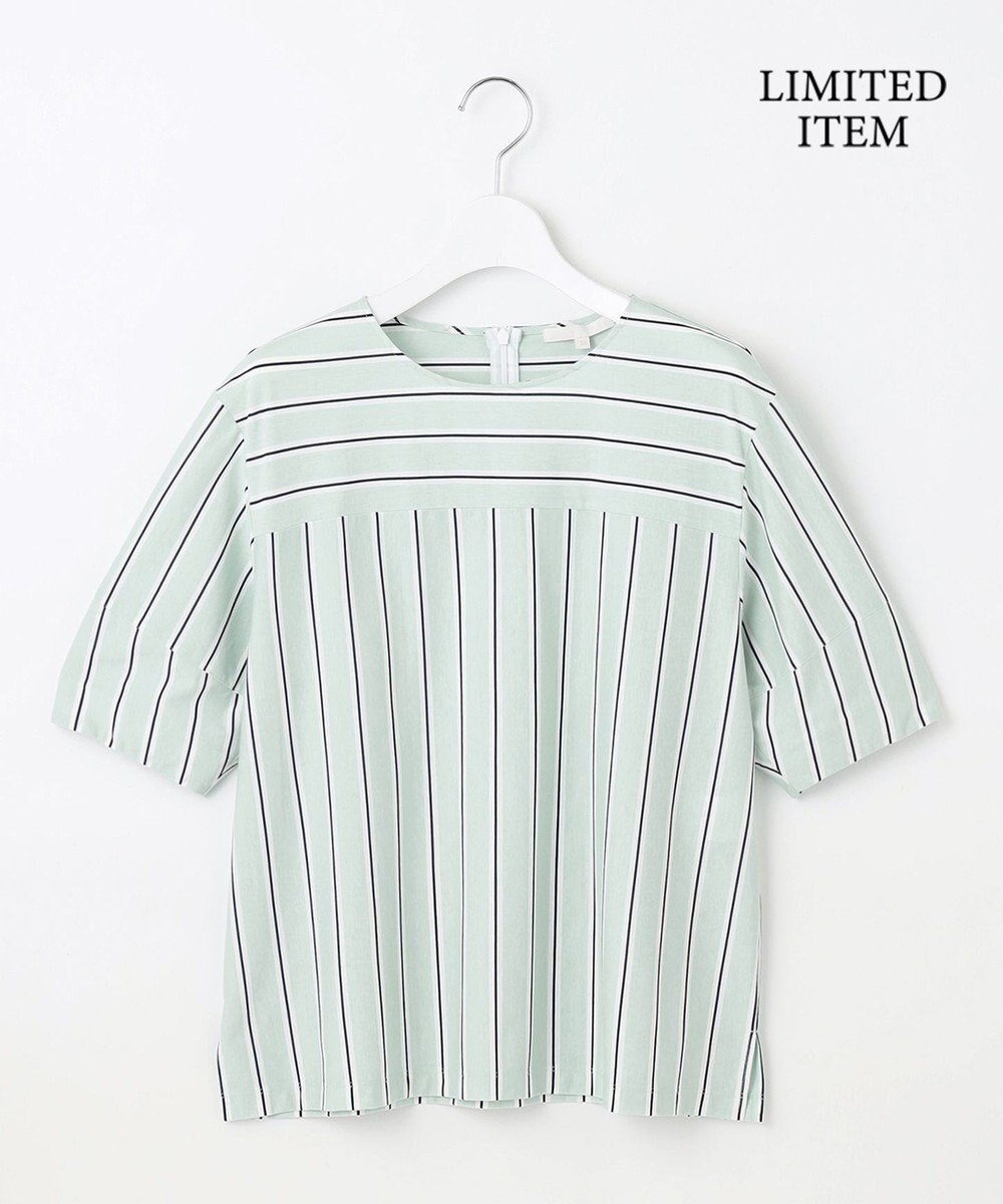 自由区 S 【WEB限定・洗える】ストライプハイゲージジャージー カットソー 