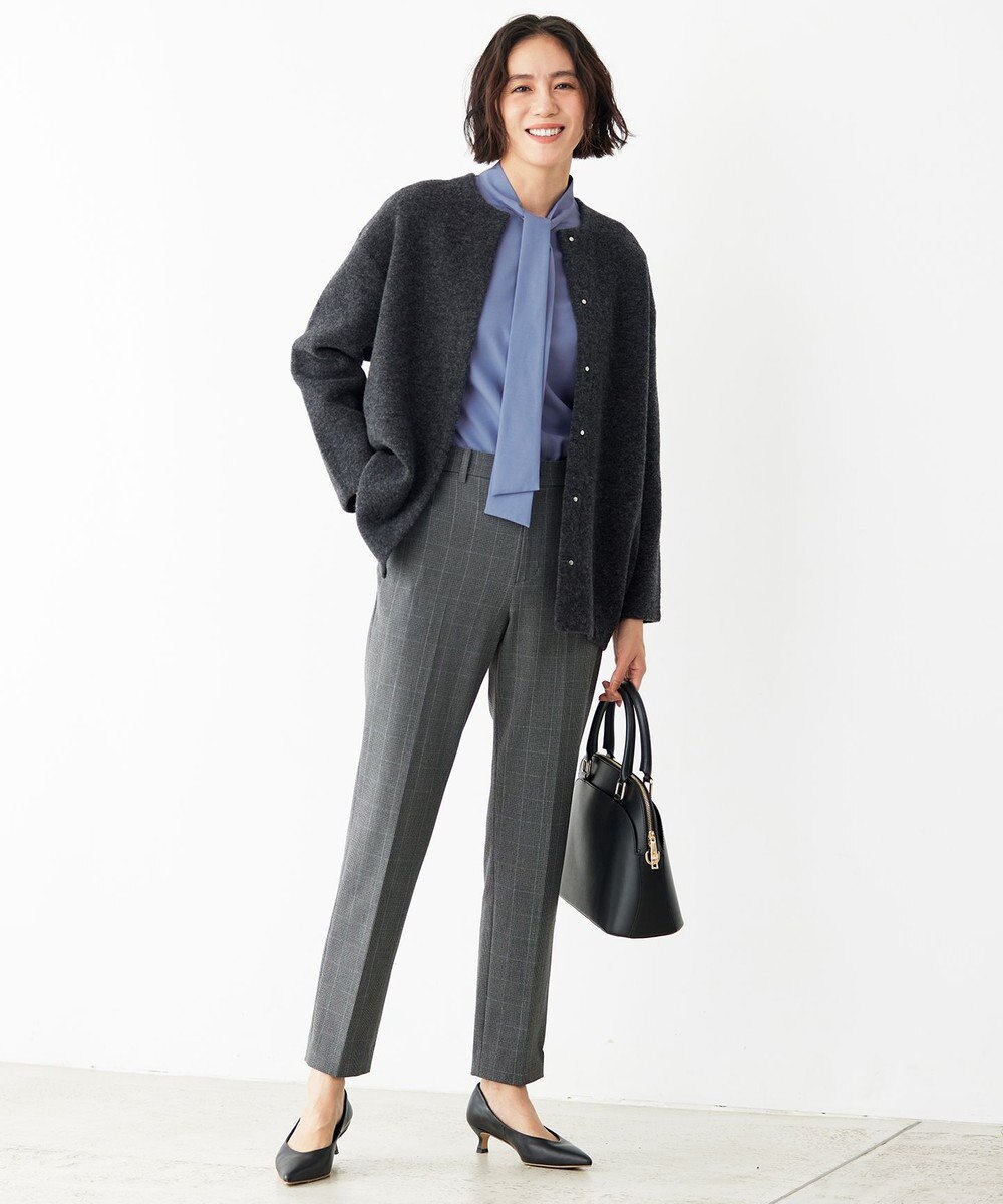 自由区 【洗える】ナチュラルタッチボウタイ ブラウス 